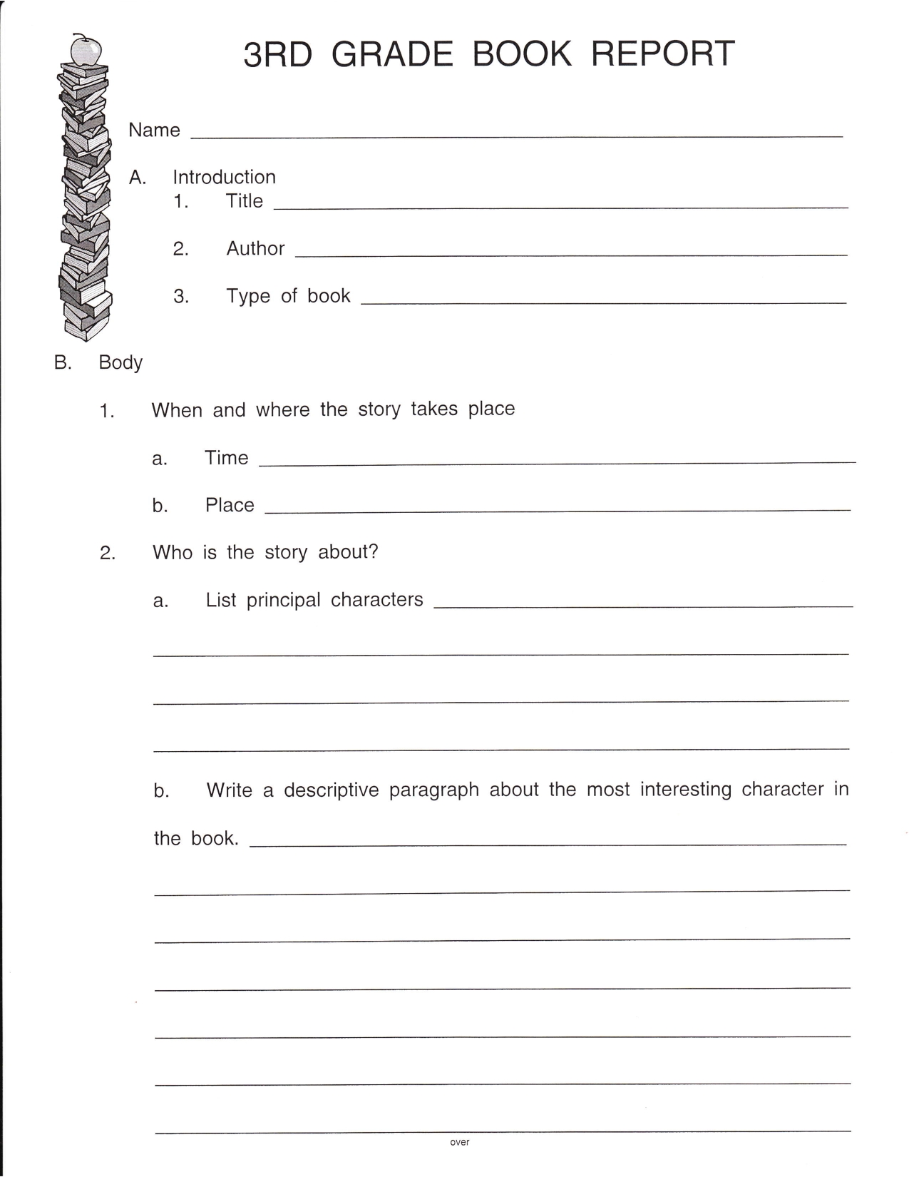 how to write a book report third grade