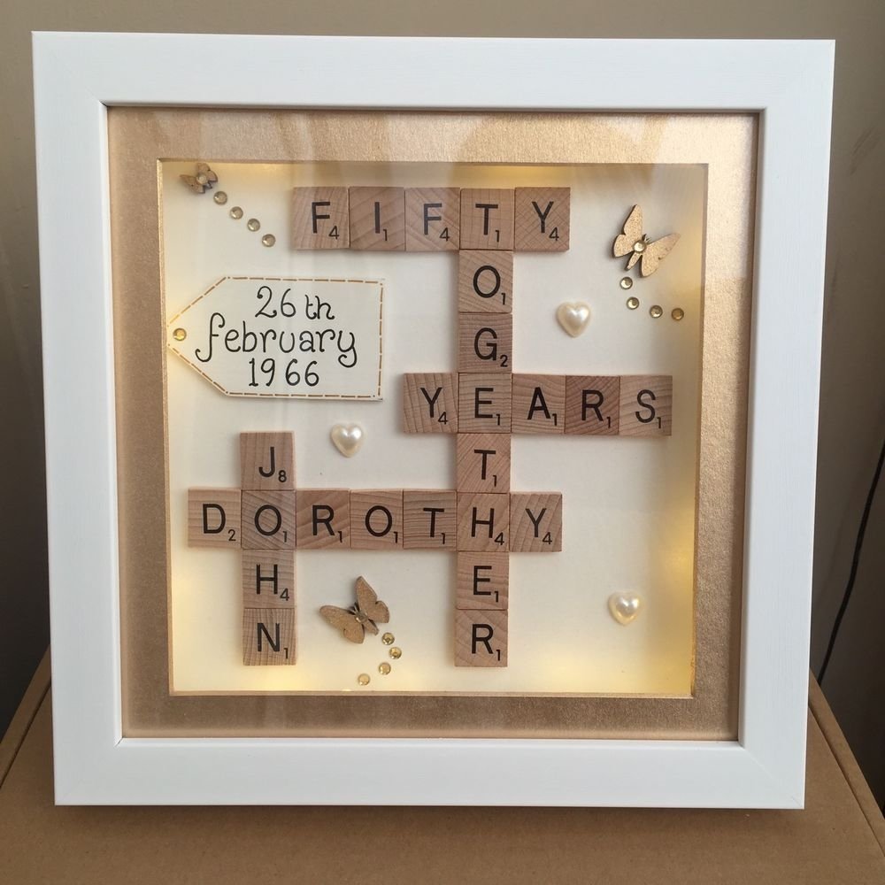 10 Great Parents 25Th Anniversary Gift Ideas boxed led light 3d frame scrabble special wedding silver golden 19 2022