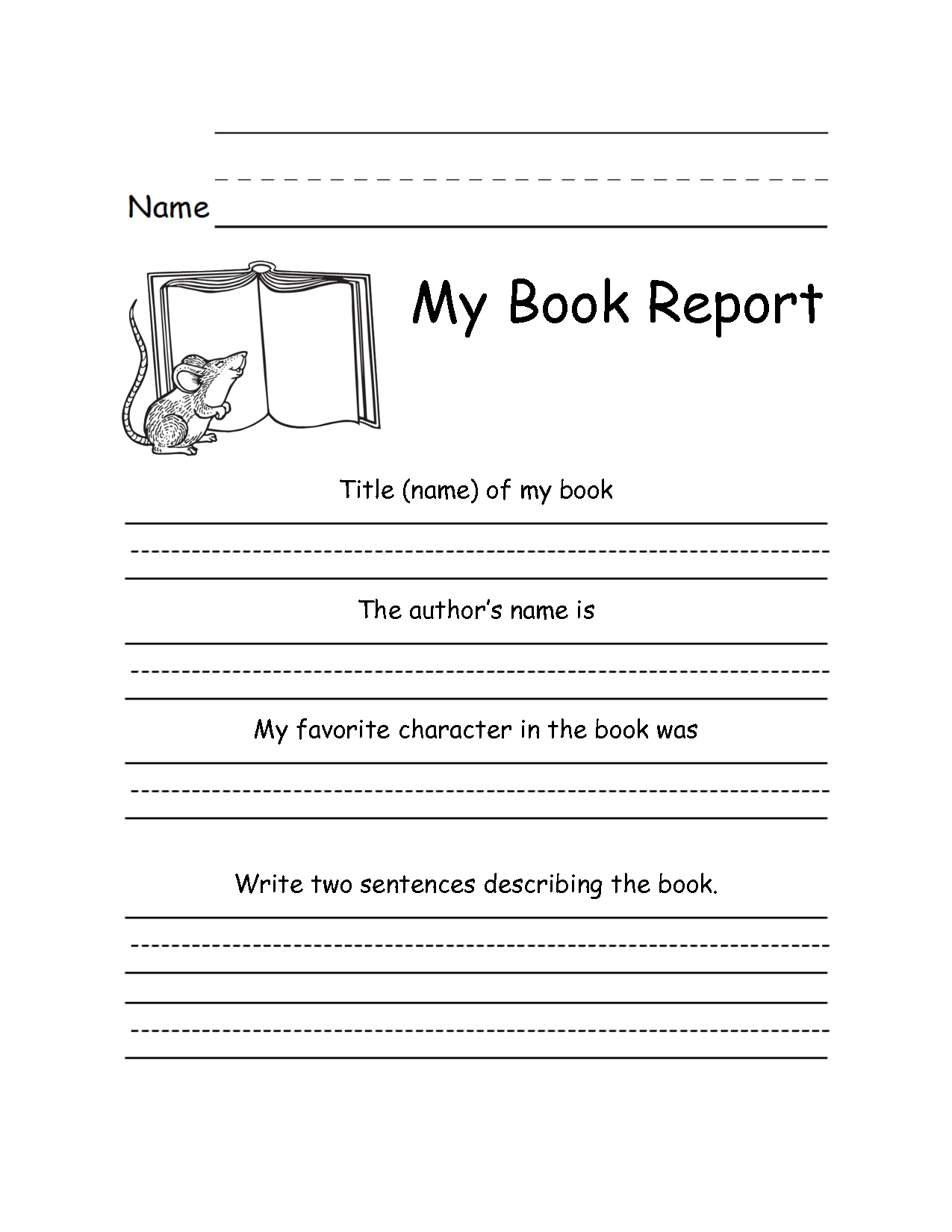 how to write a book report for 3rd graders