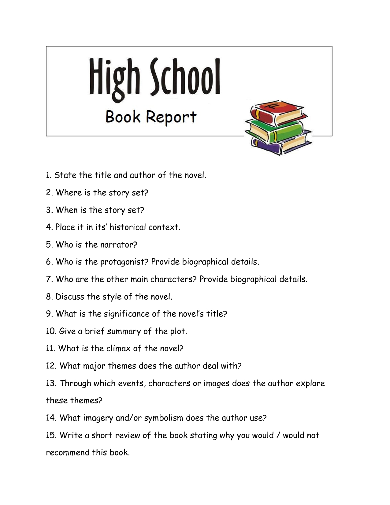 10 Awesome High School Book Report Ideas brilliant ideas of book report english high school example 2022