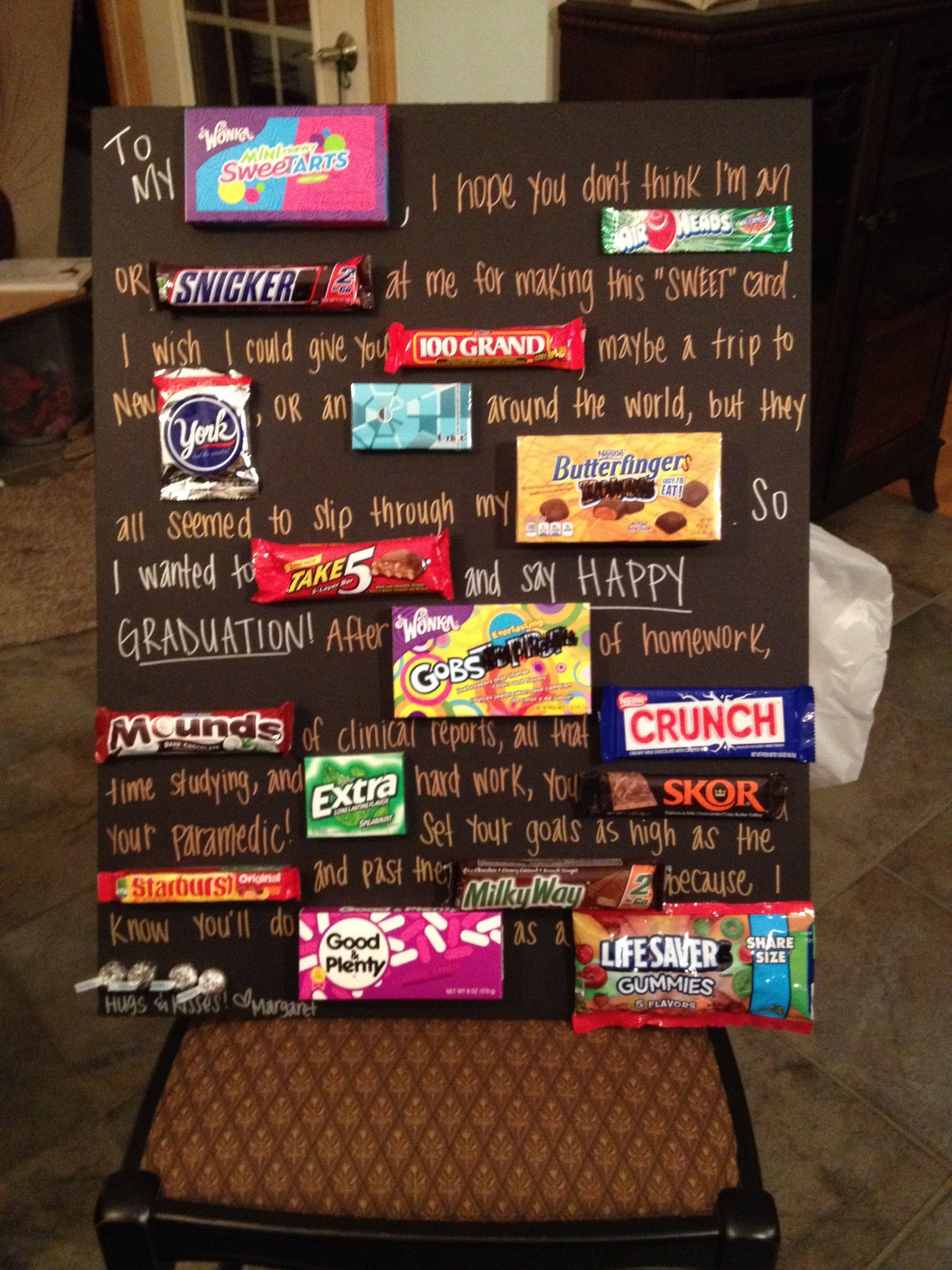 10 Trendy Graduation Gift Ideas For Girlfriend candy card i made for chases graduation from paramedic school 2022