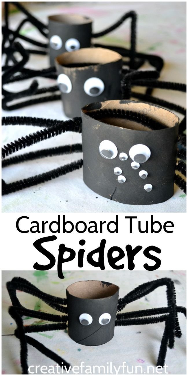 10 Wonderful Fun Halloween Ideas For Kids cardboard tube spiders for halloween cardboard tubes spider and easy 2022