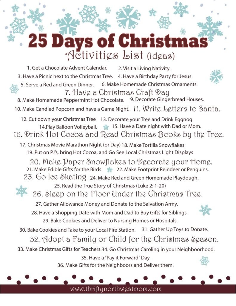 10 Perfect Ideas For Advent Calendar Activities celebrating the 25 days of christmas activities list christmas 2 2022