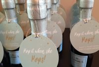 champagne baby shower tag, pop it when she pops, gender neutral baby