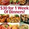 cheap family dinner ideas - $30 for 1 week of dinners! - living on a