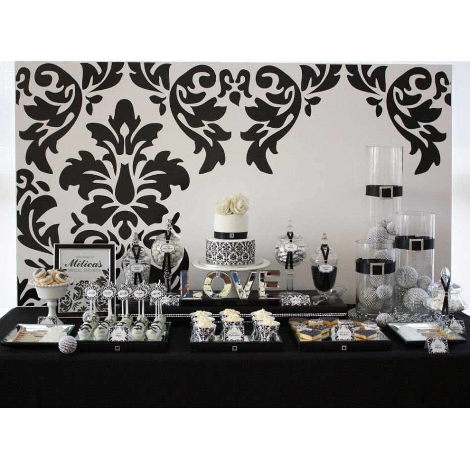 10 Best Black And White Bridal Shower Ideas chic vintage damask bridal shower printable collection black and 2022
