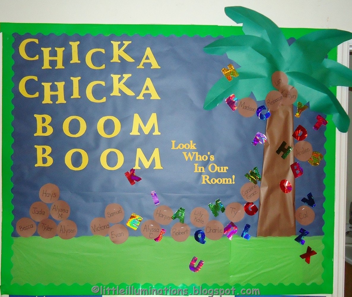 10 Spectacular Back To School Bulletin Board Ideas For Preschool chicka chicka boom boom bulletin board little illuminations back to 2023