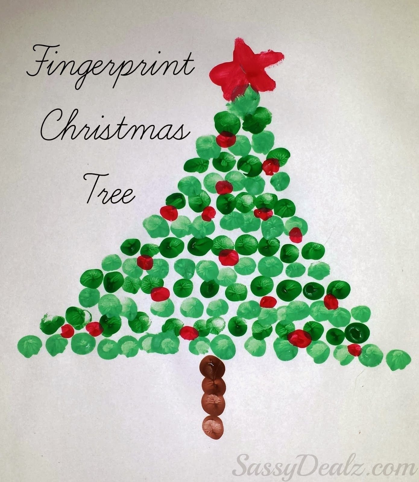 10 Pretty Christmas Arts And Craft Ideas christmas crafts for kids fingerprint christmas tree craft for 1 2022