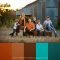 colorful family picture outfit ideas | fall family portrait clothing