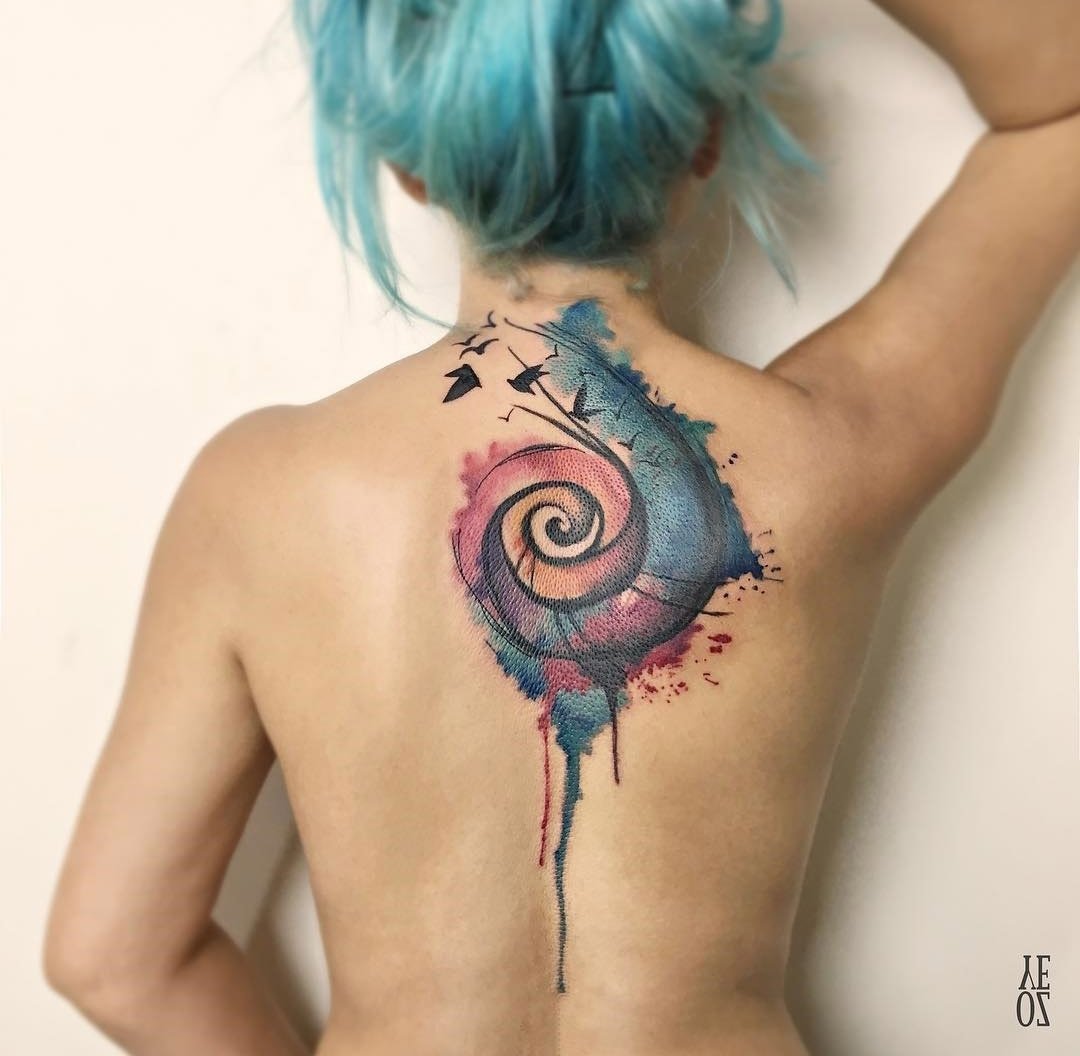 10 Unique Neck Tattoo Cover Up Ideas colorful spiral back piece with birds best tattoo design ideas 2022