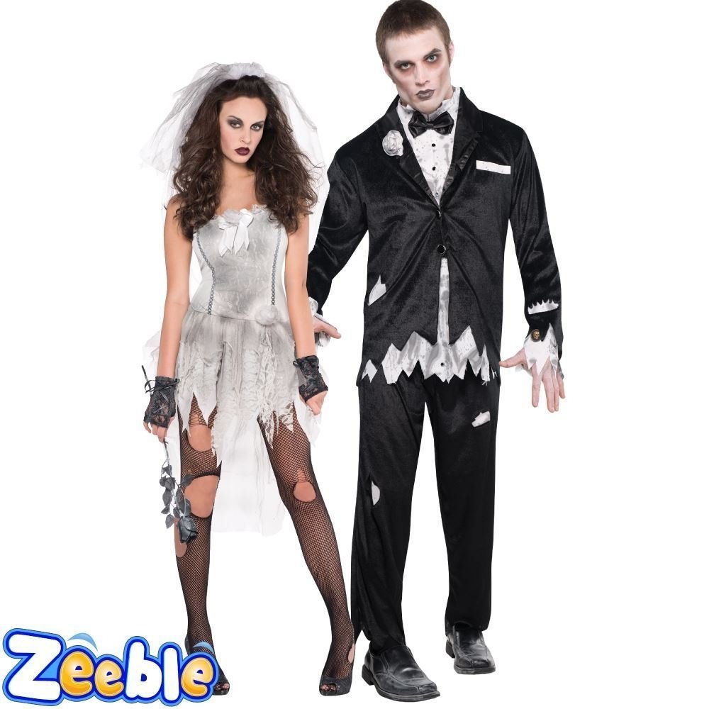 10 Trendy Zombie Costume Ideas For Couples couples idea halloween bride groom fancy dress zombie costume 2022