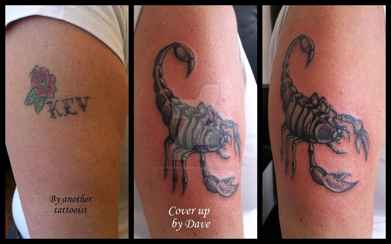 10 Most Recommended Tattoo Cover Up Ideas For Names cover up of name scorpion cover up tattootinytcustomdesign on 1 2023