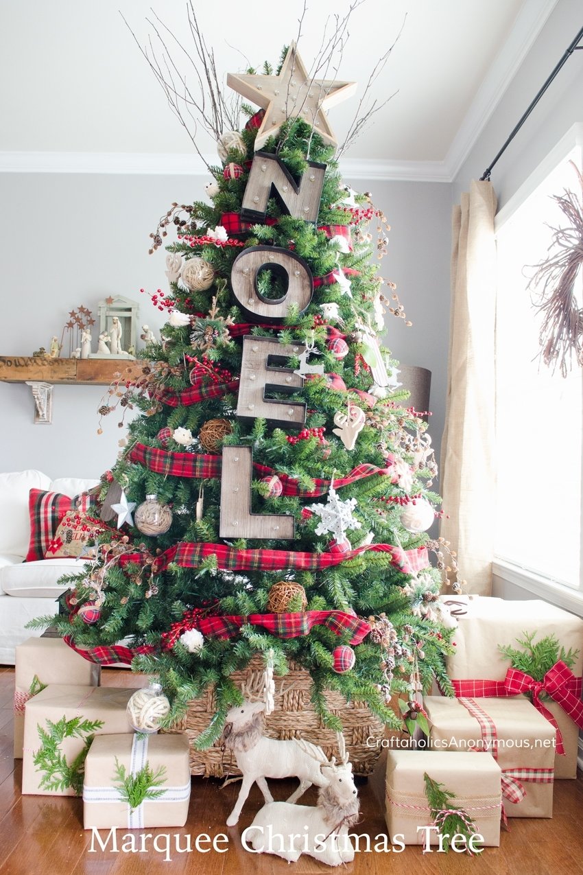 10 Famous Country Christmas Tree Decorating Ideas craftaholics anonymous rustic marquee christmas tree 2022