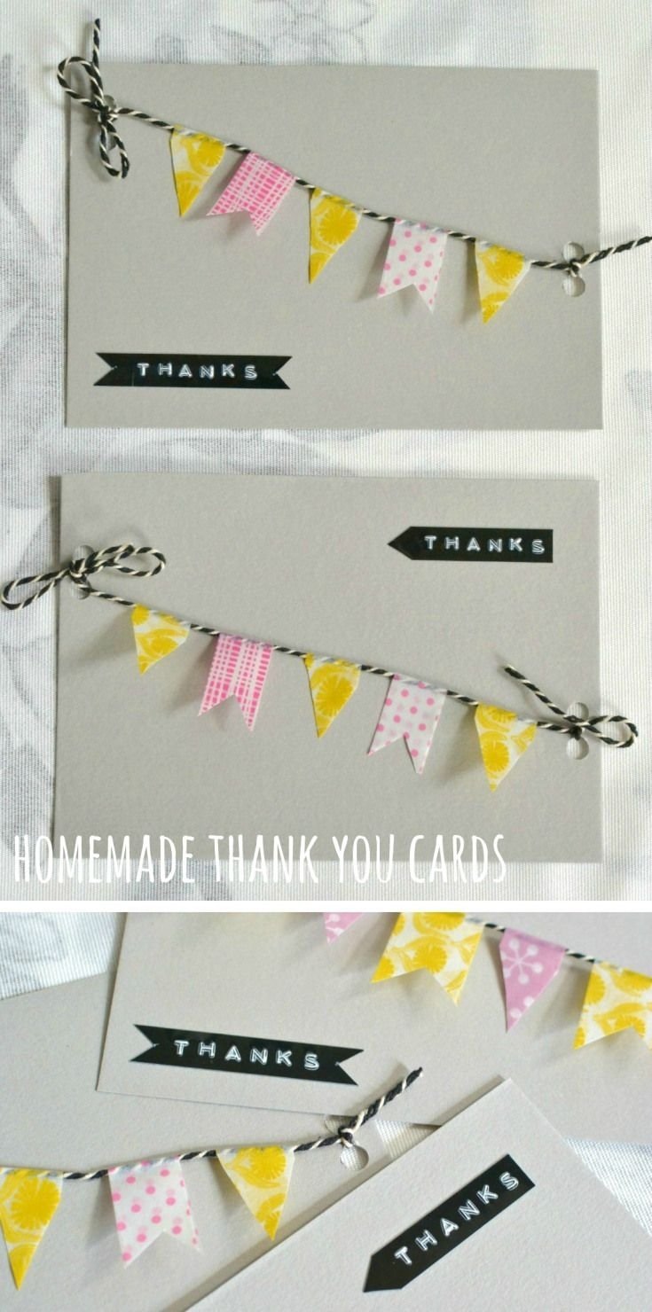 10 Pretty Homemade Thank You Card Ideas cute and quick homemade thank you cards emballage papeterie et 2022