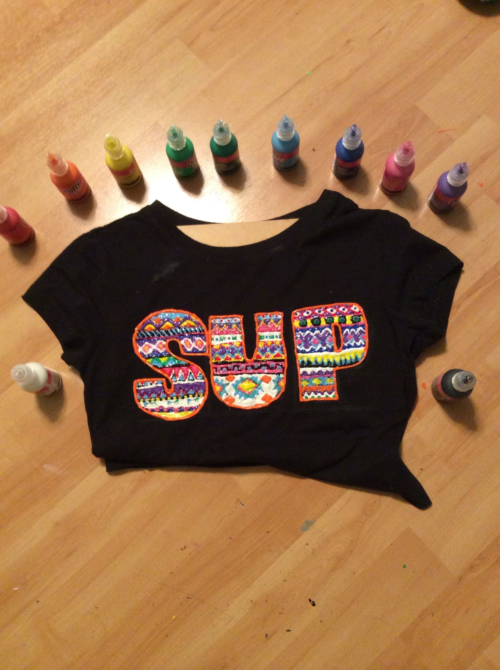 10 Stylish Puffy Paint T Shirt Ideas cute crop top with aztec print inside lettering my sister abigail 2022