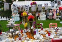 decor for mad hatter's tea party: chess pieces and cards. also