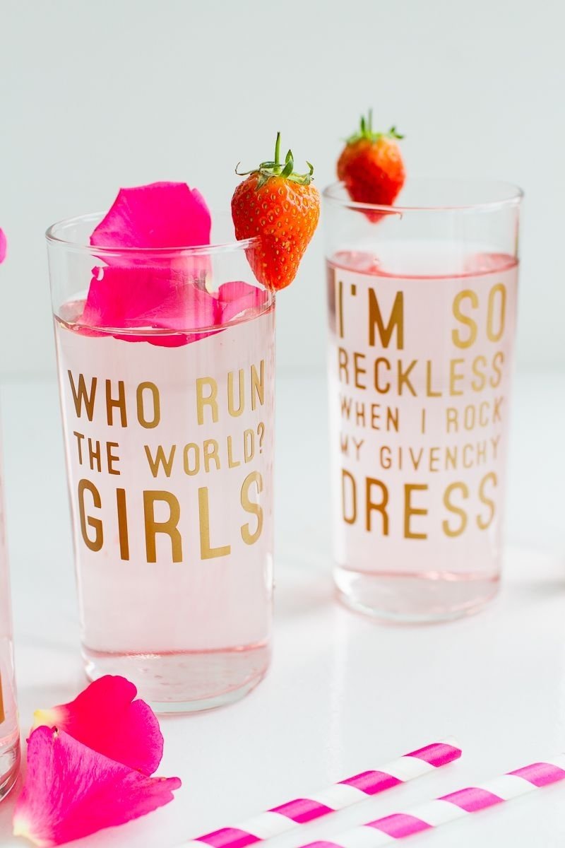 10 Fantastic Non Drinking Bachelorette Party Ideas diy beyonce lyric quote cocktail glasses fun feminist drinks for 2022