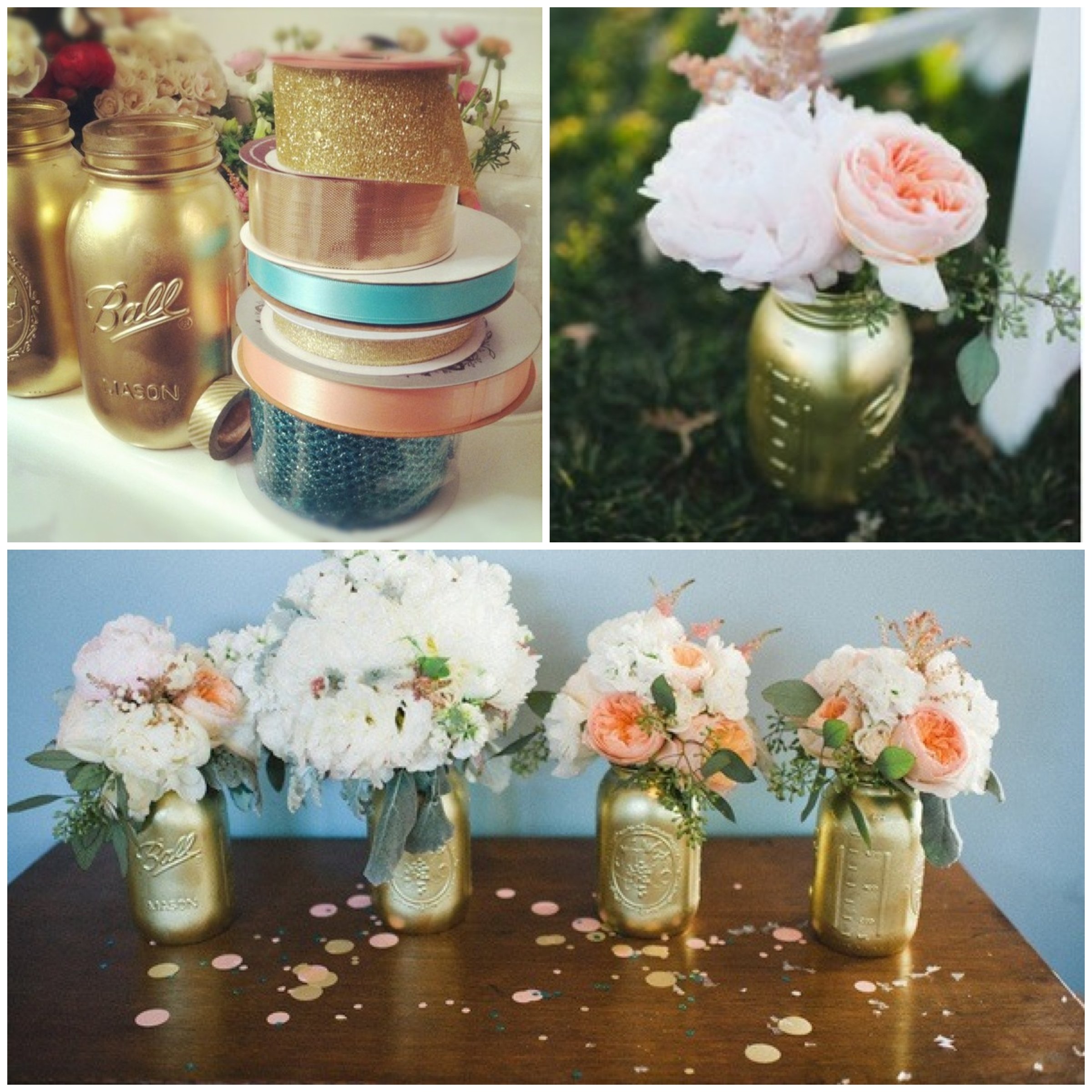 10 Pretty Mason Jar Ideas For Wedding diy gold mason jars glitter inc 1 2022