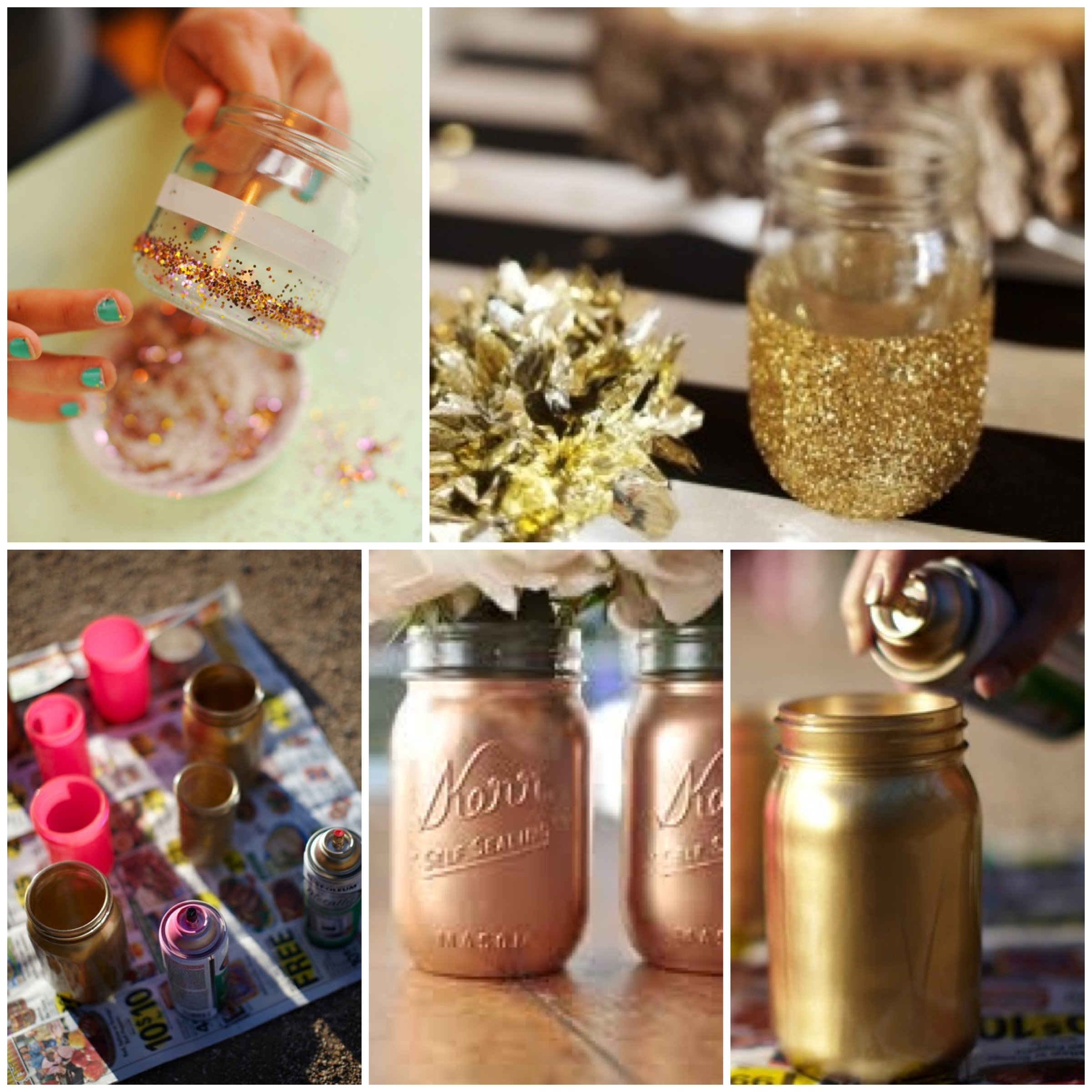 10 Pretty Mason Jar Ideas For Wedding diy gold mason jars glitter inc 2022