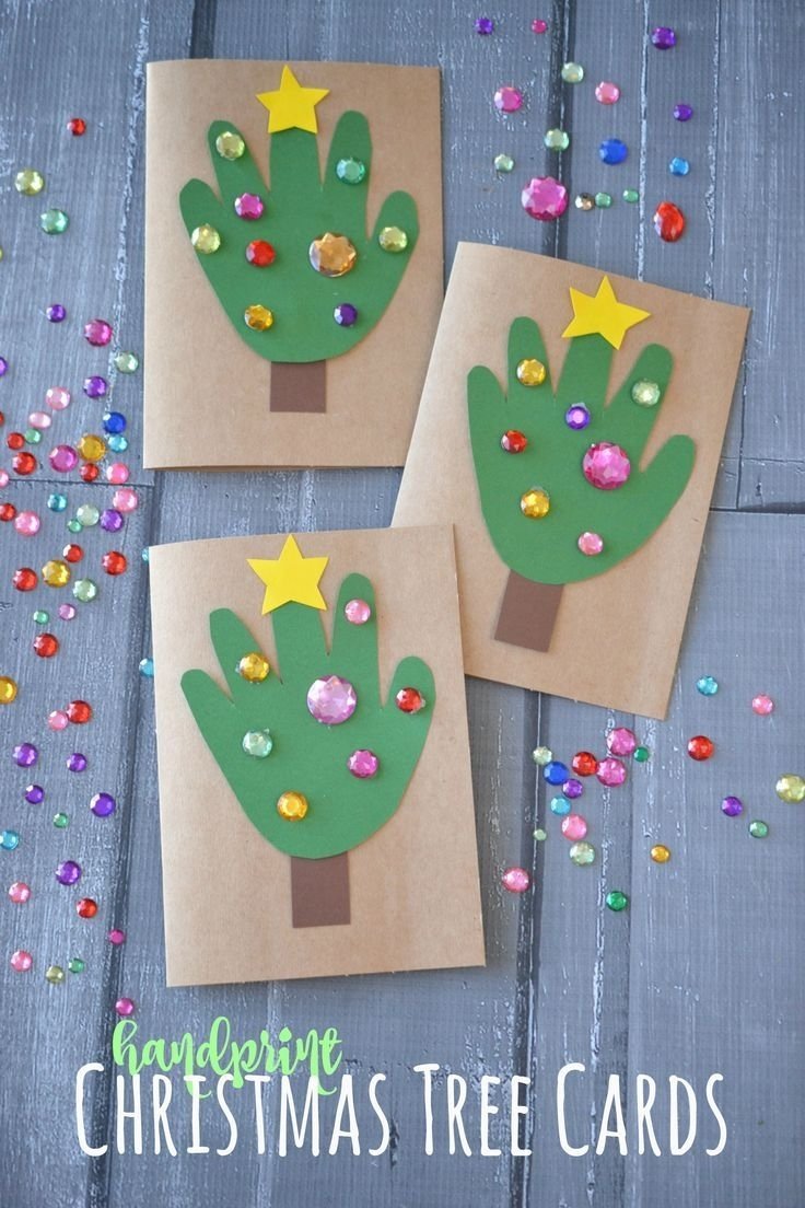 10 Nice Christmas Craft Ideas For Preschoolers diy handprint christmas tree cards handprint christmas tree 1 2022