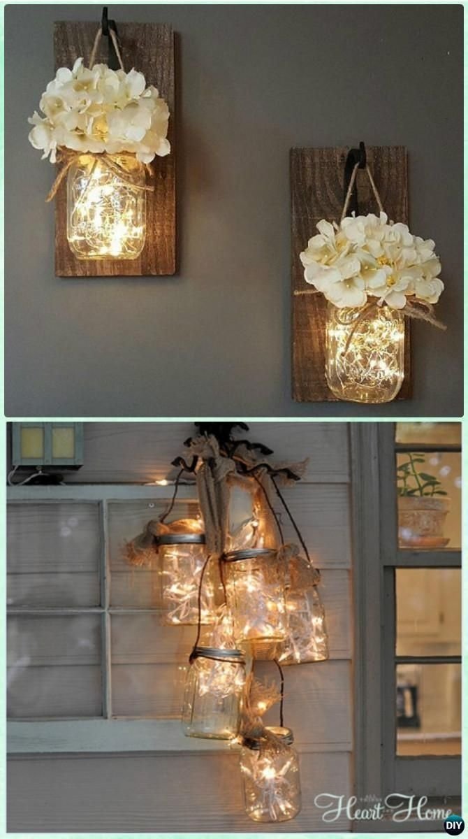 10 Pretty Craft Ideas With Mason Jars diy hanging mason jar string lights instruction diy christmas 2022