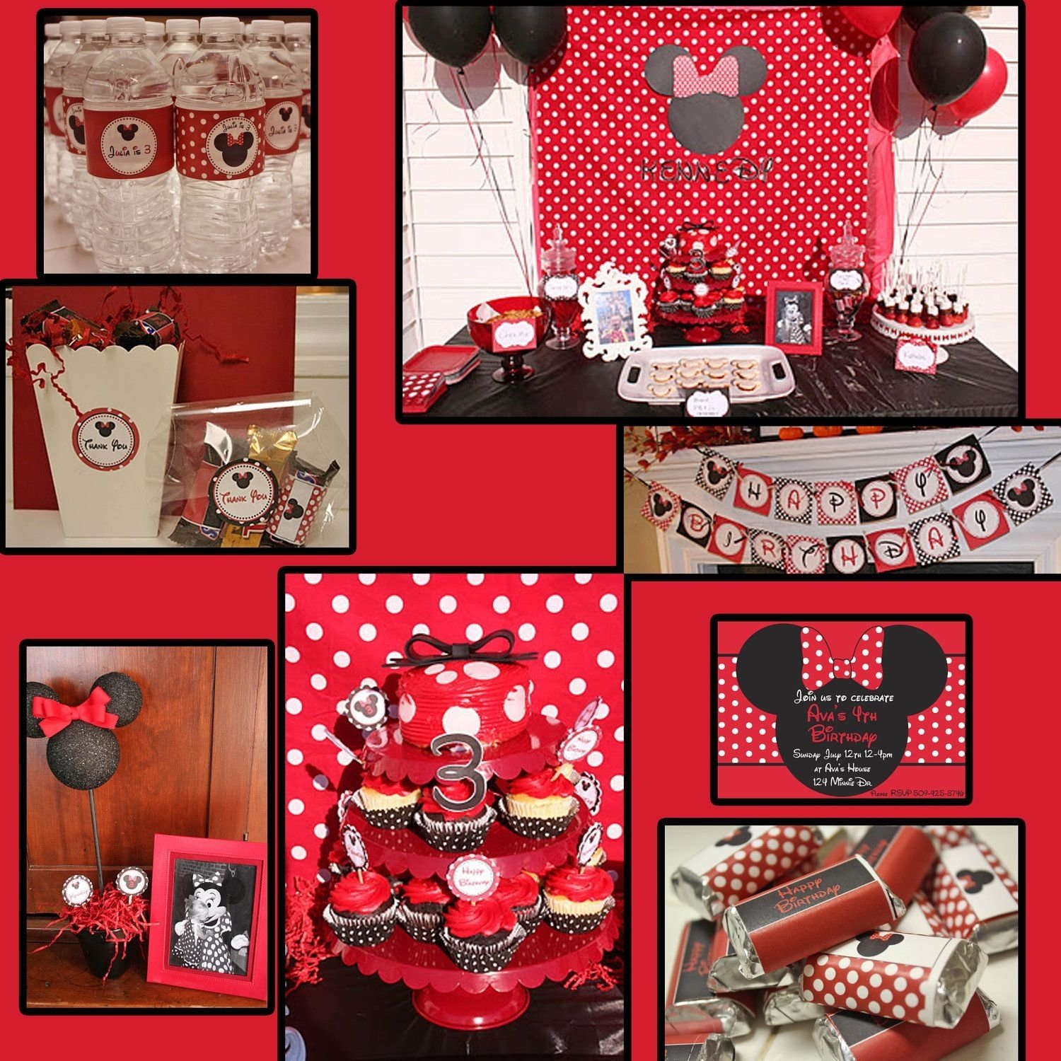 10 Stylish Red Minnie Mouse Party Ideas diy minnie mouse birthday party printable deluxe package red black 2022