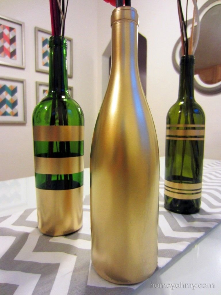 10 Great Ideas For Empty Wine Bottles diy spray painted wine bottles for fall decorating painted wine 2022