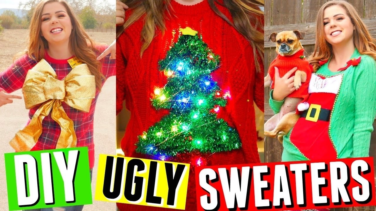 10 Attractive Ideas For Ugly Christmas Sweater diy ugly christmas sweaters sweater with lights stocking 2022