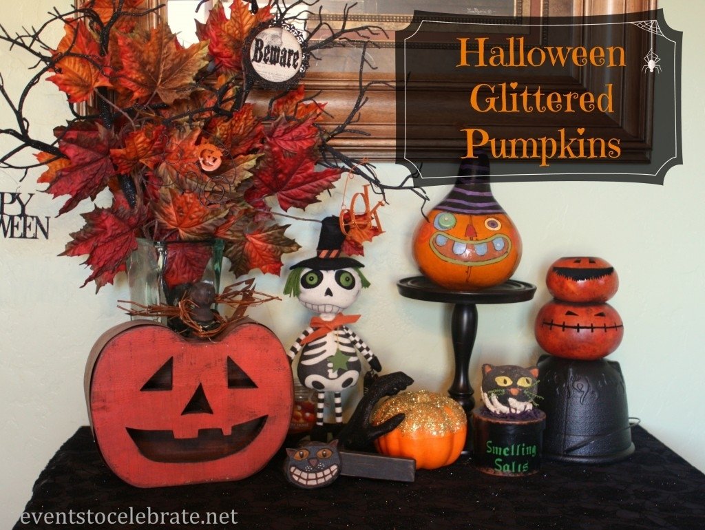 10 Great Dollar Store Halloween Craft Ideas dollar store glittered halloween pumpkins events to celebrate 2023