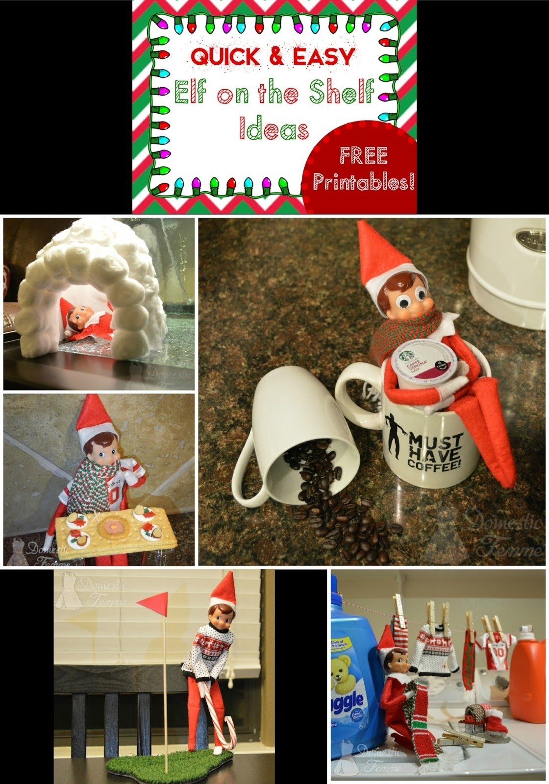 10 Nice Elf On The Shelf Ideas For Arrival domestic femme elf on the shelf 2015 calendar with free printables 2022