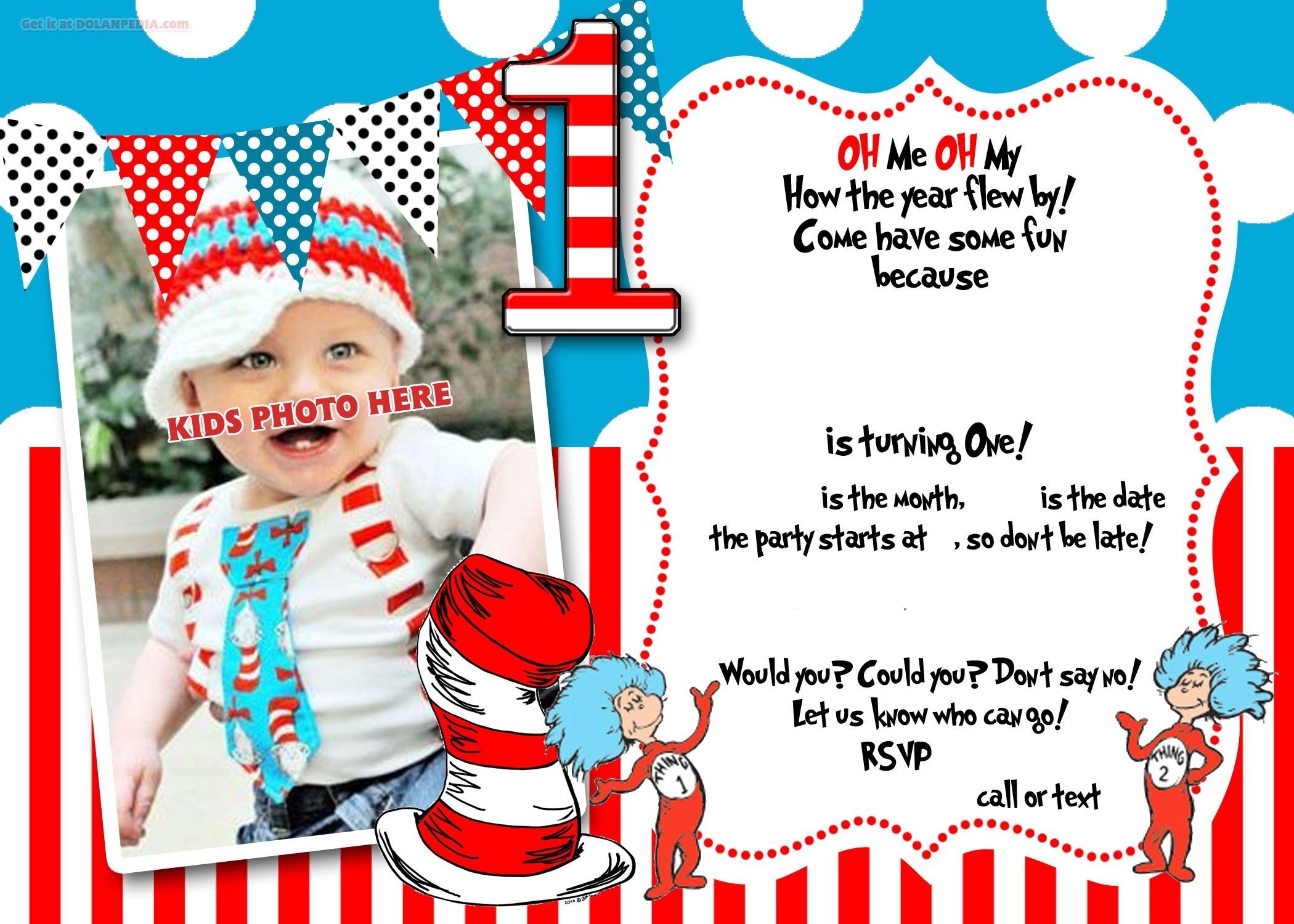 10 Wonderful Dr Seuss 1St Birthday Ideas dr seuss 1st birthday invitation template birthday invitation 2022