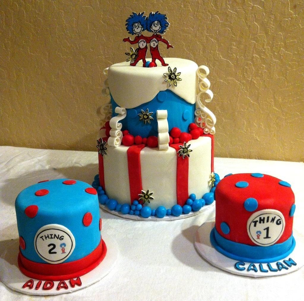 10 Awesome Thing 1 And Thing 2 Cake Ideas dr seuss thing one thing two cakes project on craftsy dr 2022