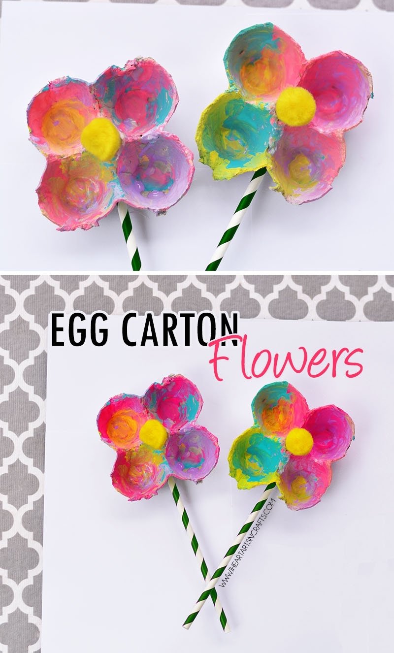 10 Cute Art And Craft Ideas For Kids egg carton flowers i heart arts n crafts 2022