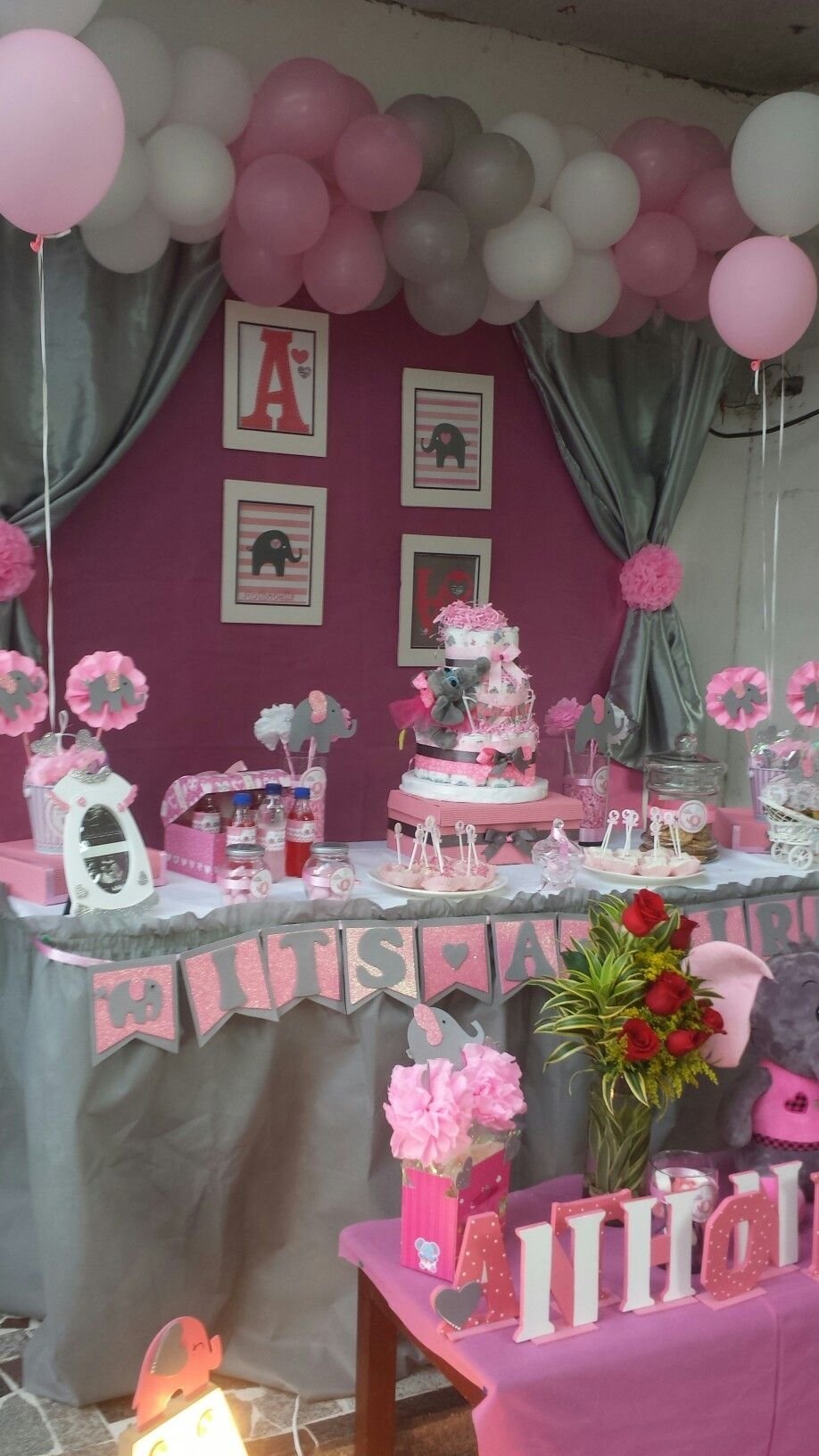 10 Ideal Baby Girl Shower Theme Ideas elephant pink and grey baby shower pinteres 5 2022