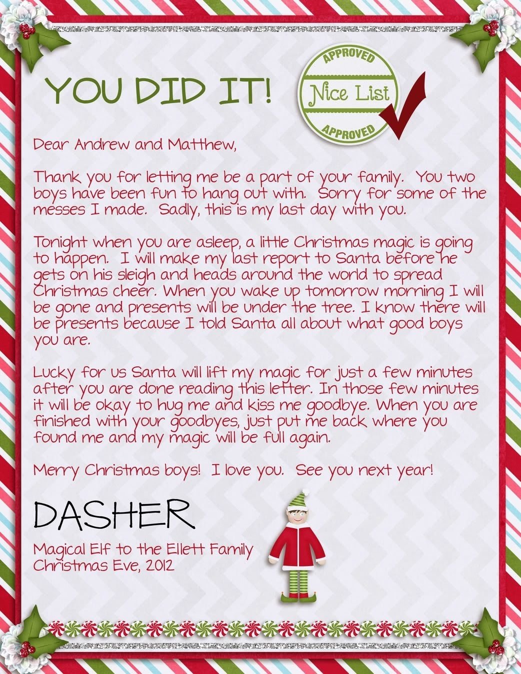 10 Lovely Letters From Elf On The Shelf Ideas 2023