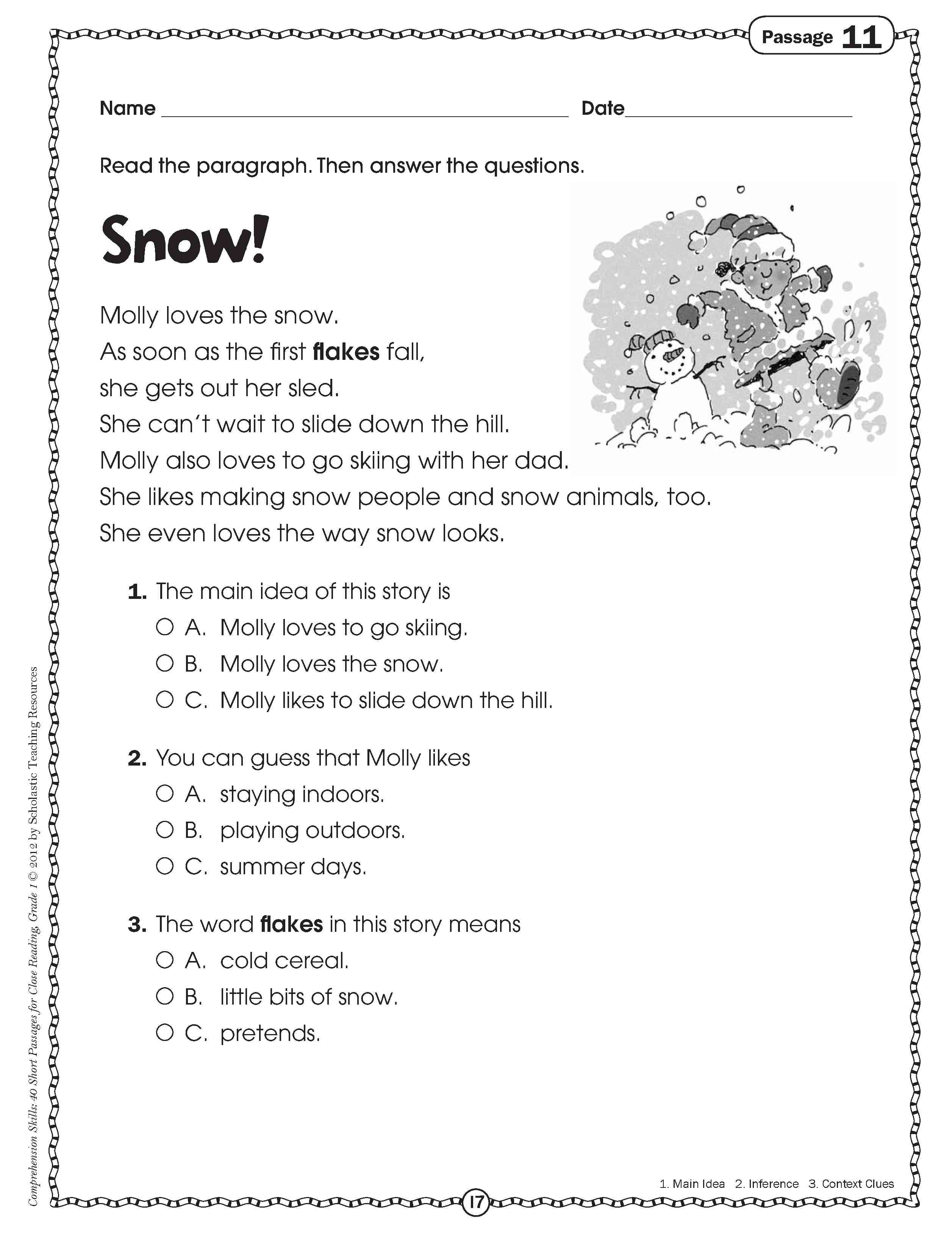 10 Beautiful Main Idea Worksheets 6Th Grade first grade nonfiction reading comprehension worksheets 2023