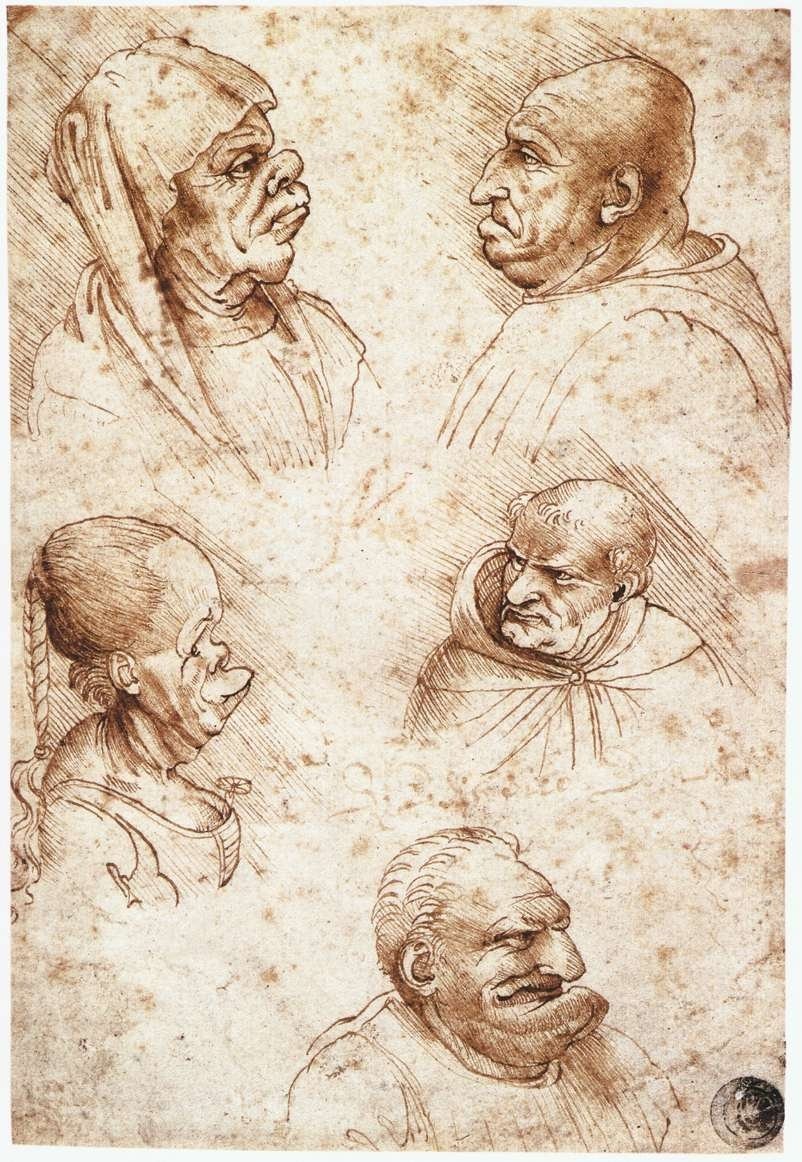 10 Nice Leonardo Da Vinci Used Drawings To Explore Ideas In five caricature headsleonardo da vinci pen and ink 2022