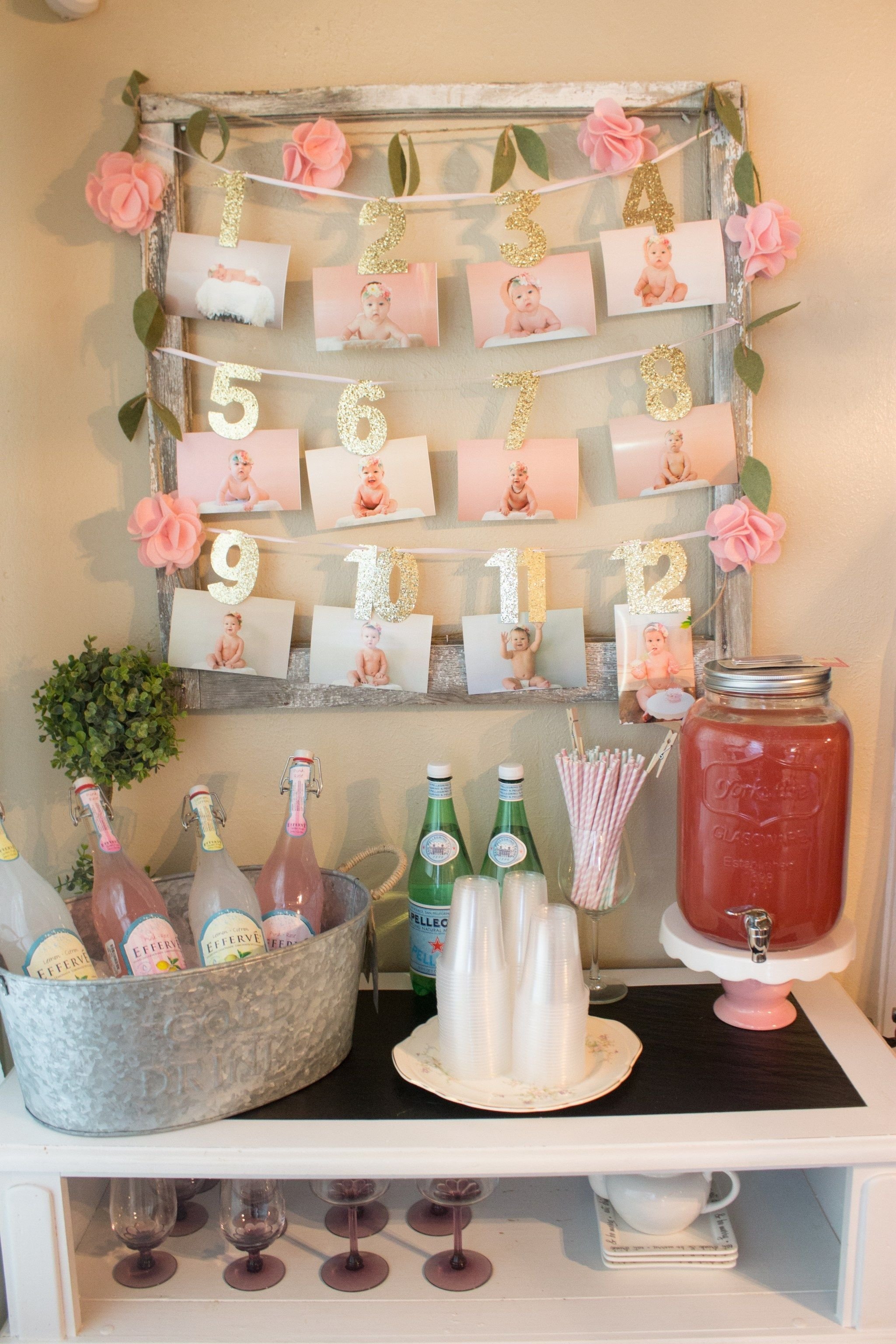 10 Attractive Baby Girls First Birthday Ideas floral first birthday drink bar themed parties and display 1 2022