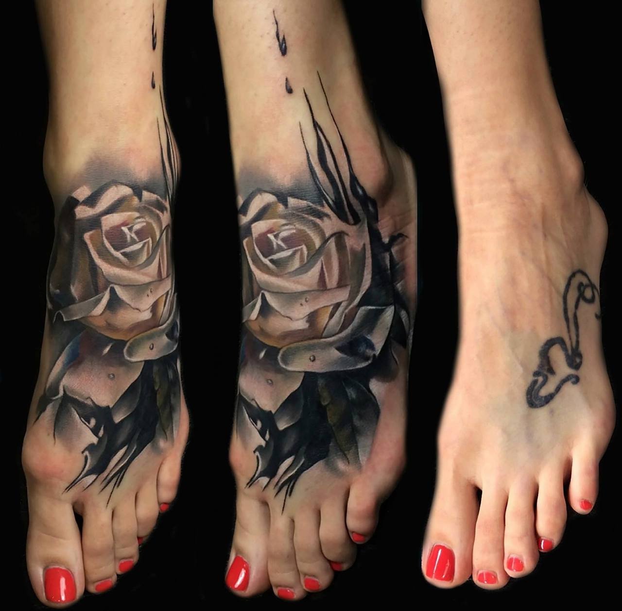 10 Lovely Ideas For Cover Up Tattoos foot rose cover up tattoo design best tattoo ideas gallery 5 2024