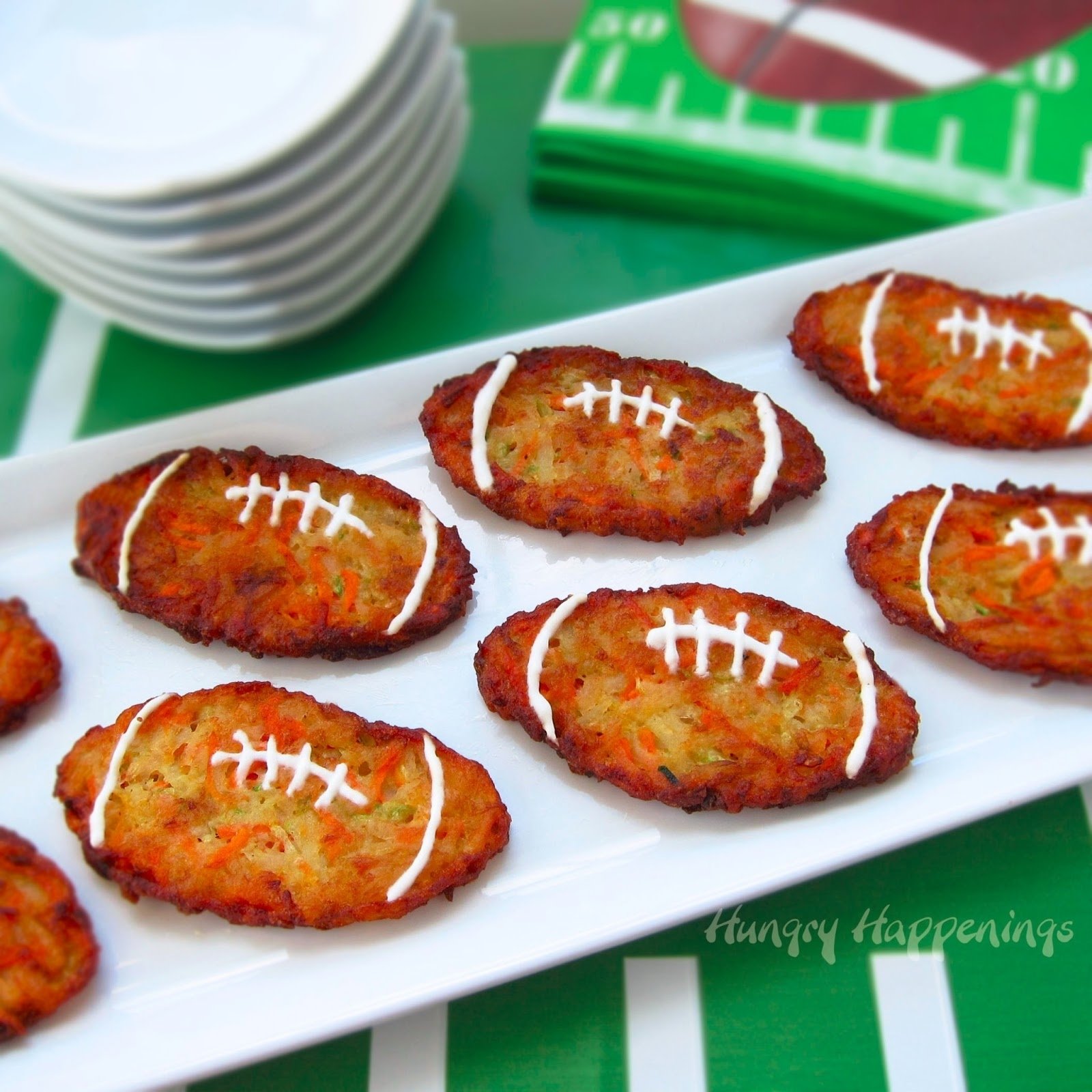 10 Spectacular Super Bowl Party Food Ideas football shaped zucchini fritters aka mucver fun super bowl 1 2022