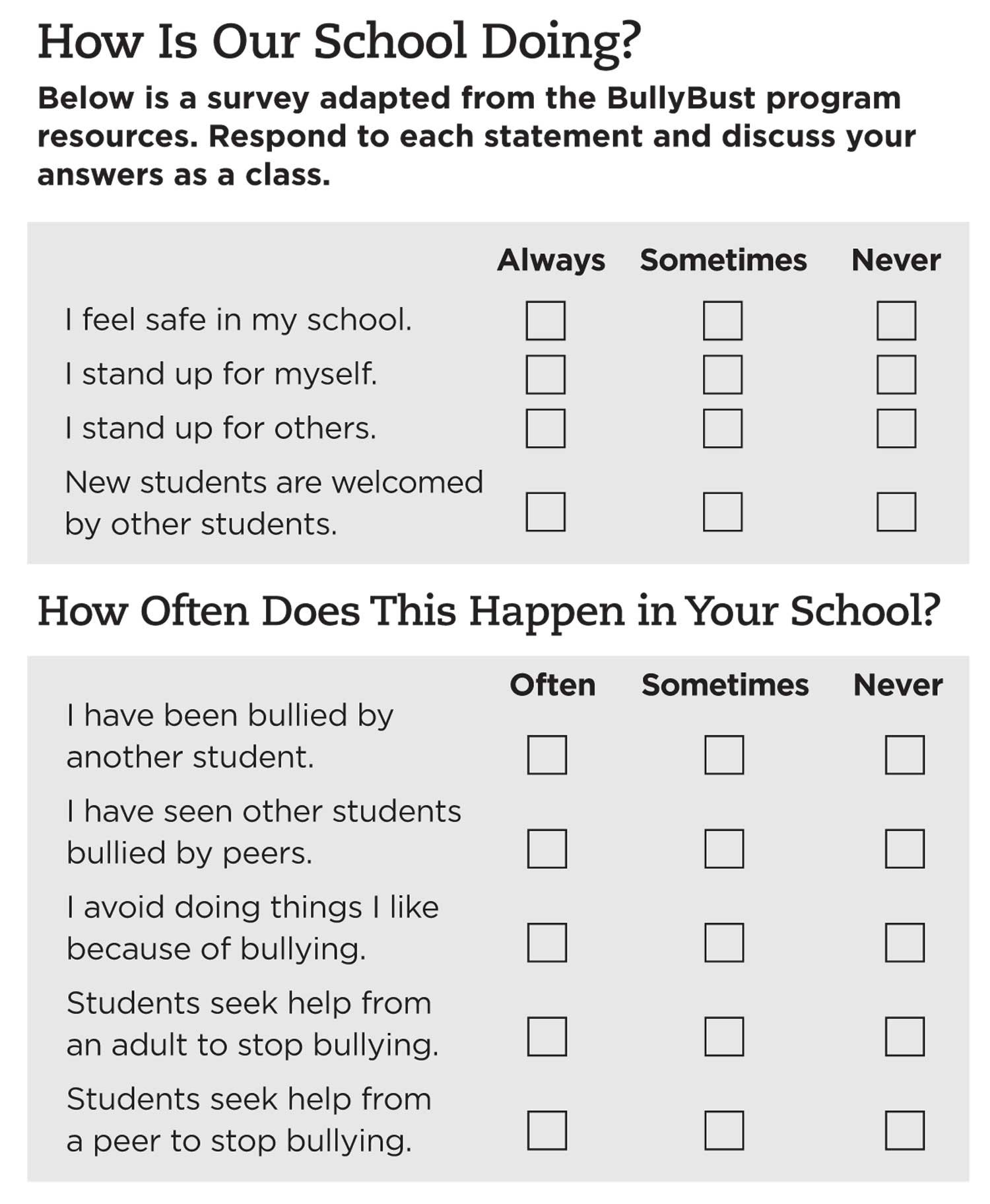 Job questionnaire for students