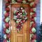 front door decorations, with floral mesh ribbon | my christmas 2012