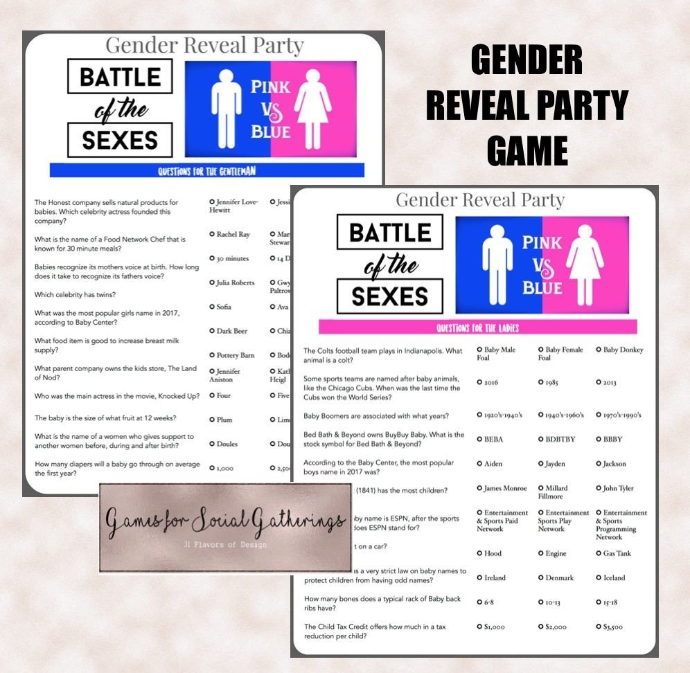 10 Lovable Battle Of The Sexes Game Ideas gender reveal party battle of the sexes pink vs blue baby 2022