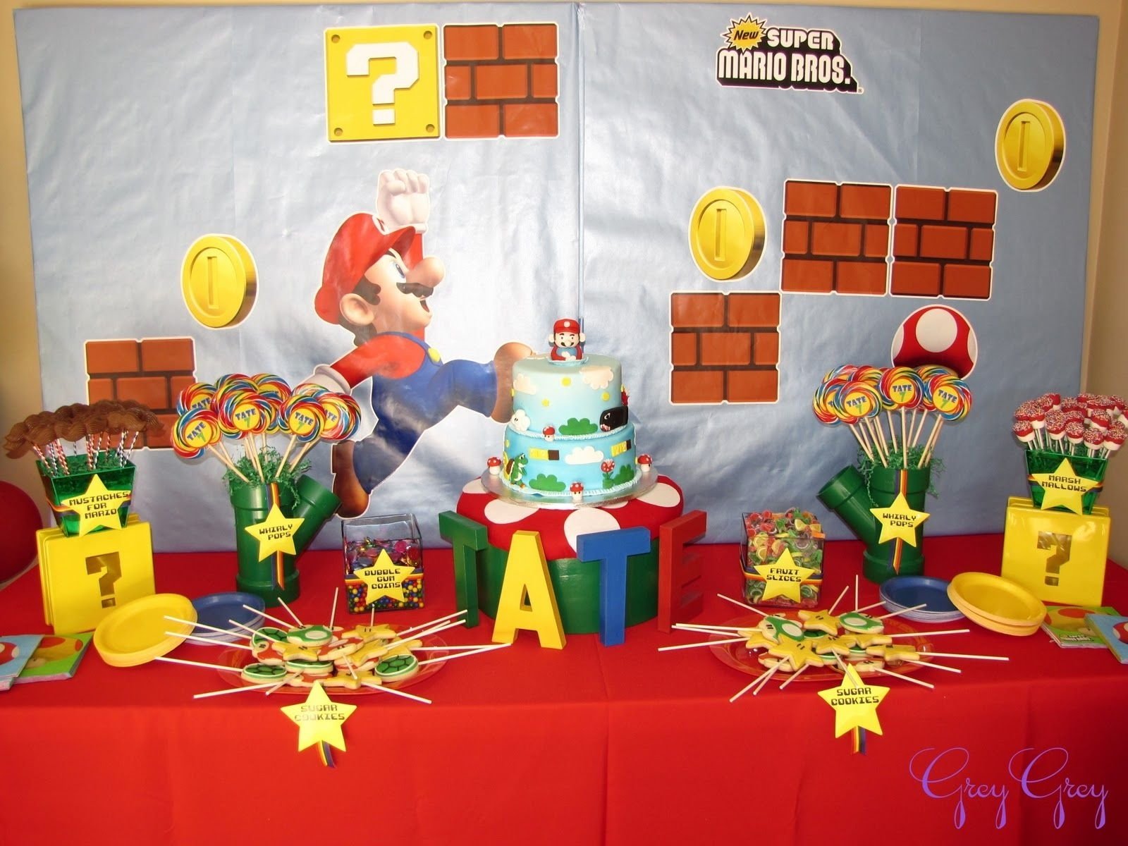 10 Great Mario Bros Birthday Party Ideas greygrey designs my parties super mario birthday party lots of 2 2022