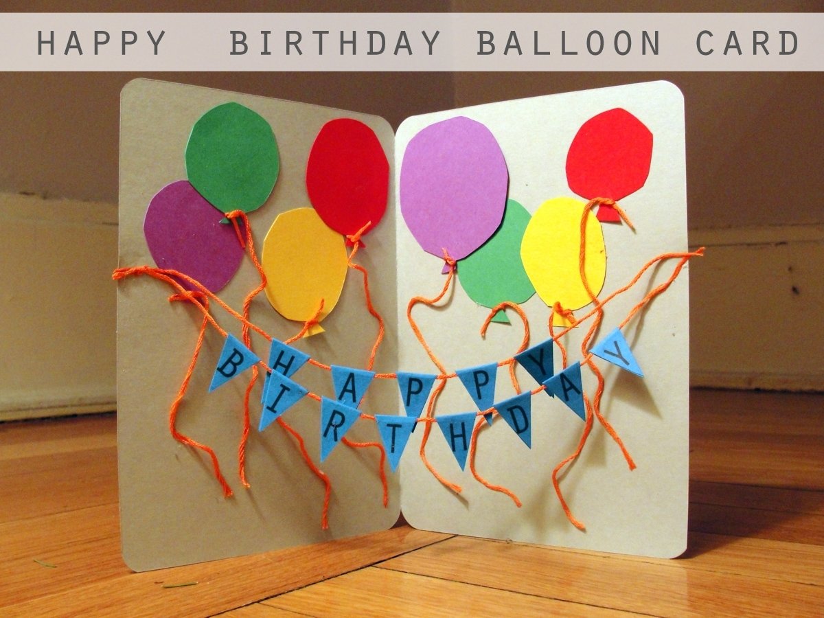 10 Lovely Homemade Birthday Ideas For Mom happy birthday balloon card kids birthday crafts happy birthday 2022