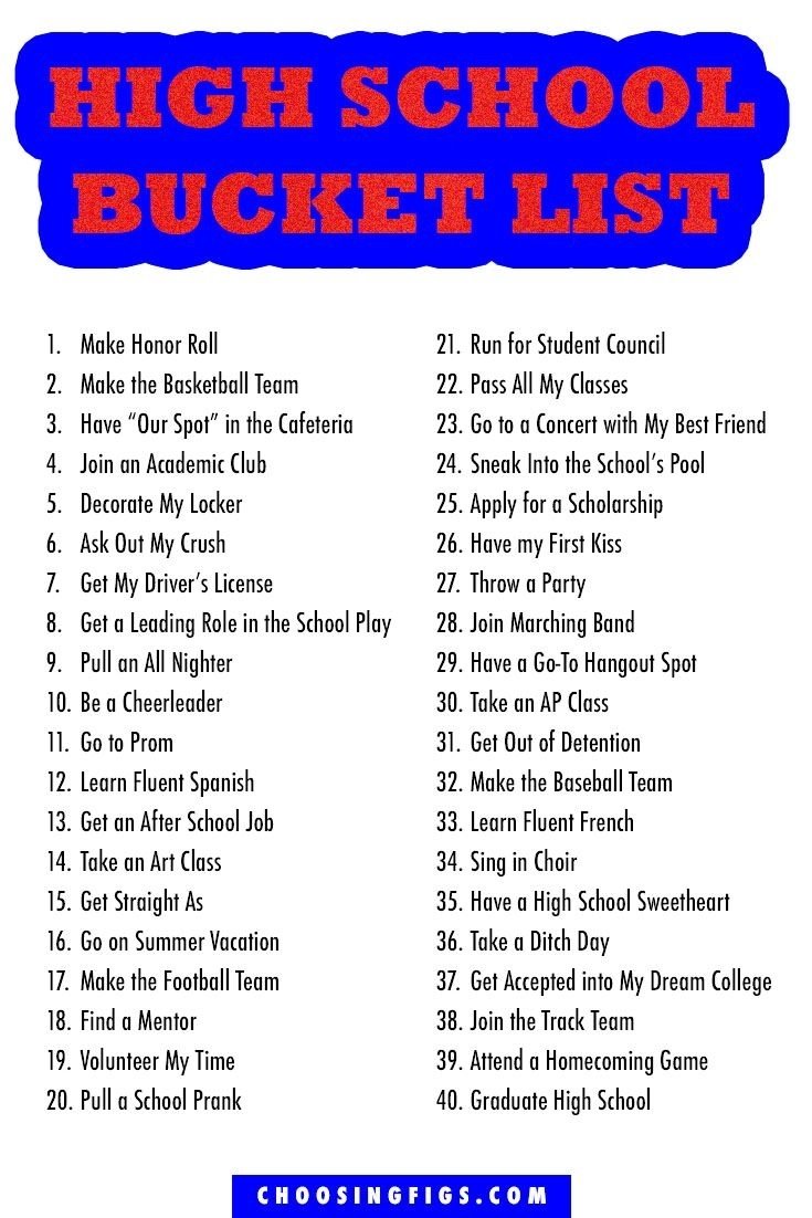 10 Fantastic High School Bucket List Ideas high school bucket list things to do before you graduate high school 2024