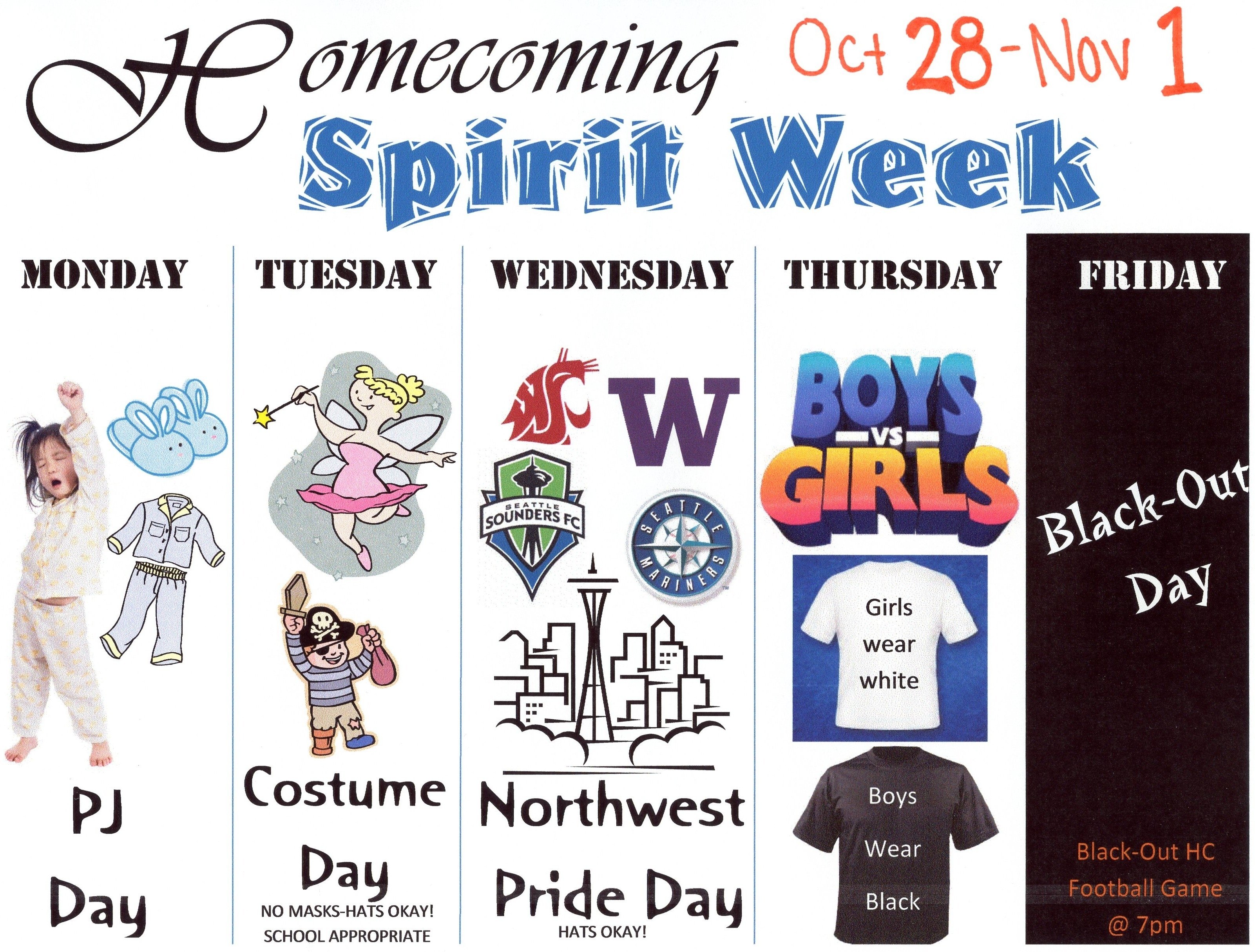 10 Beautiful Spirit Week Ideas High School homecoming spirit week tahoma high school 4 2022