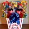 homemade gift ideas | movie night bouquet with drinks, sweets