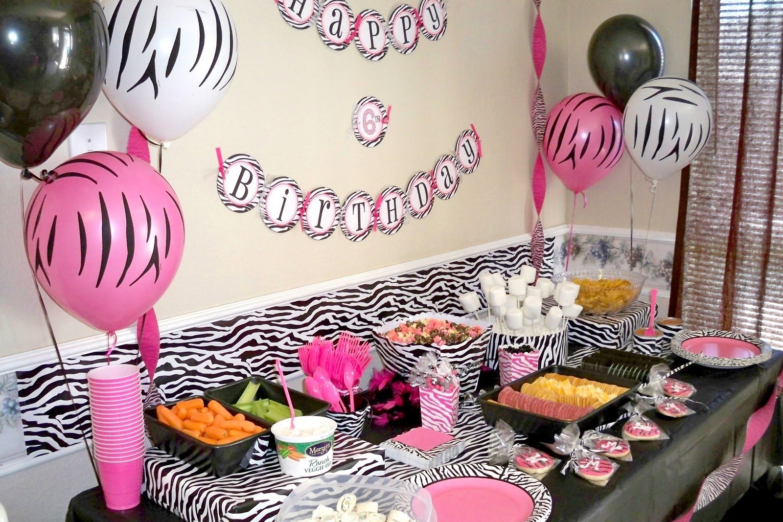 10 Beautiful Pink And Black Birthday Party Ideas hot pink zebra diva birthday party ideas animal print party table 1 2022