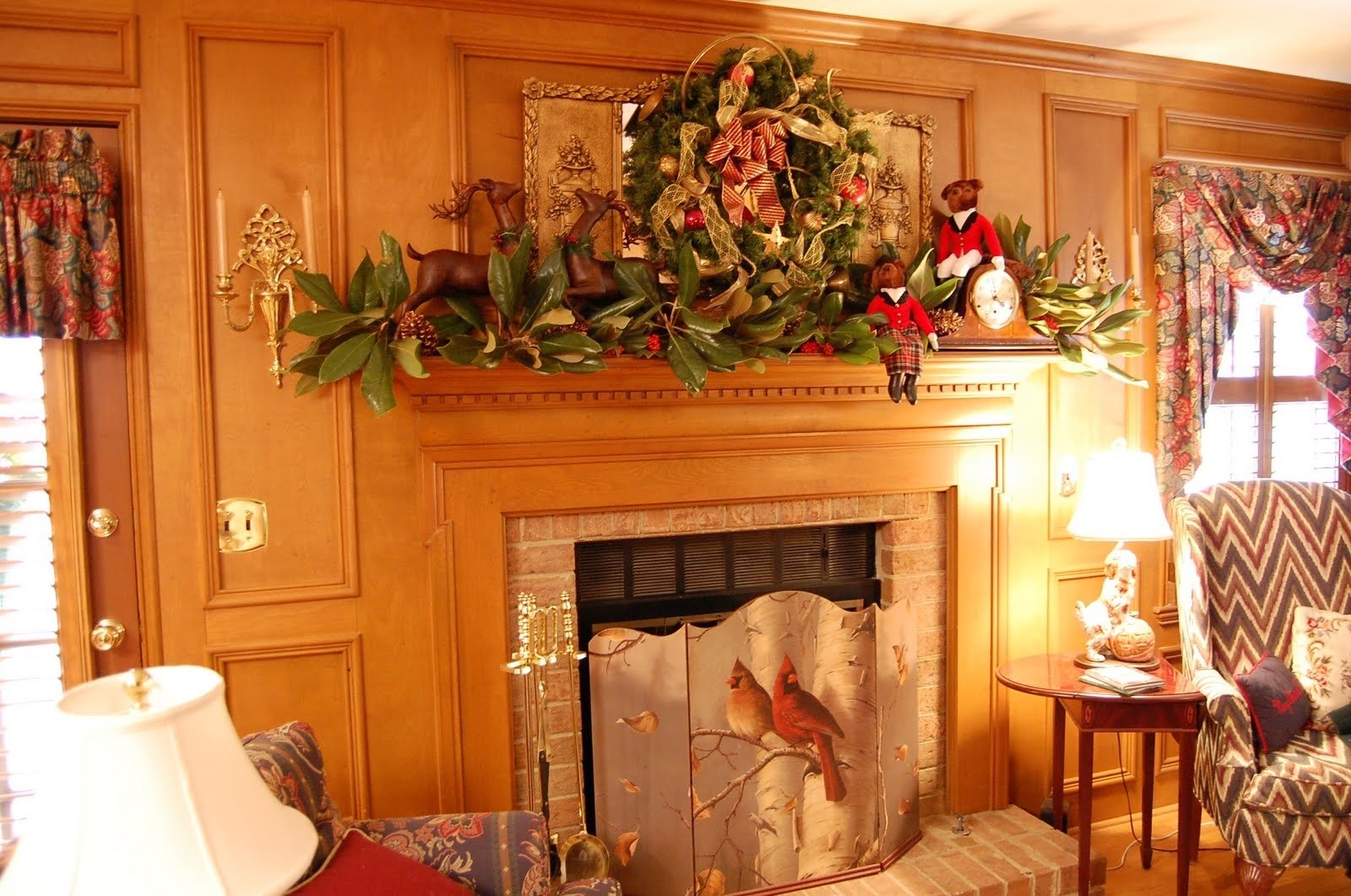 10 Pretty Fireplace Mantel Christmas Decorating Ideas Photos hunt themed christmas mantel decorating fireplace mantels mantels 2024